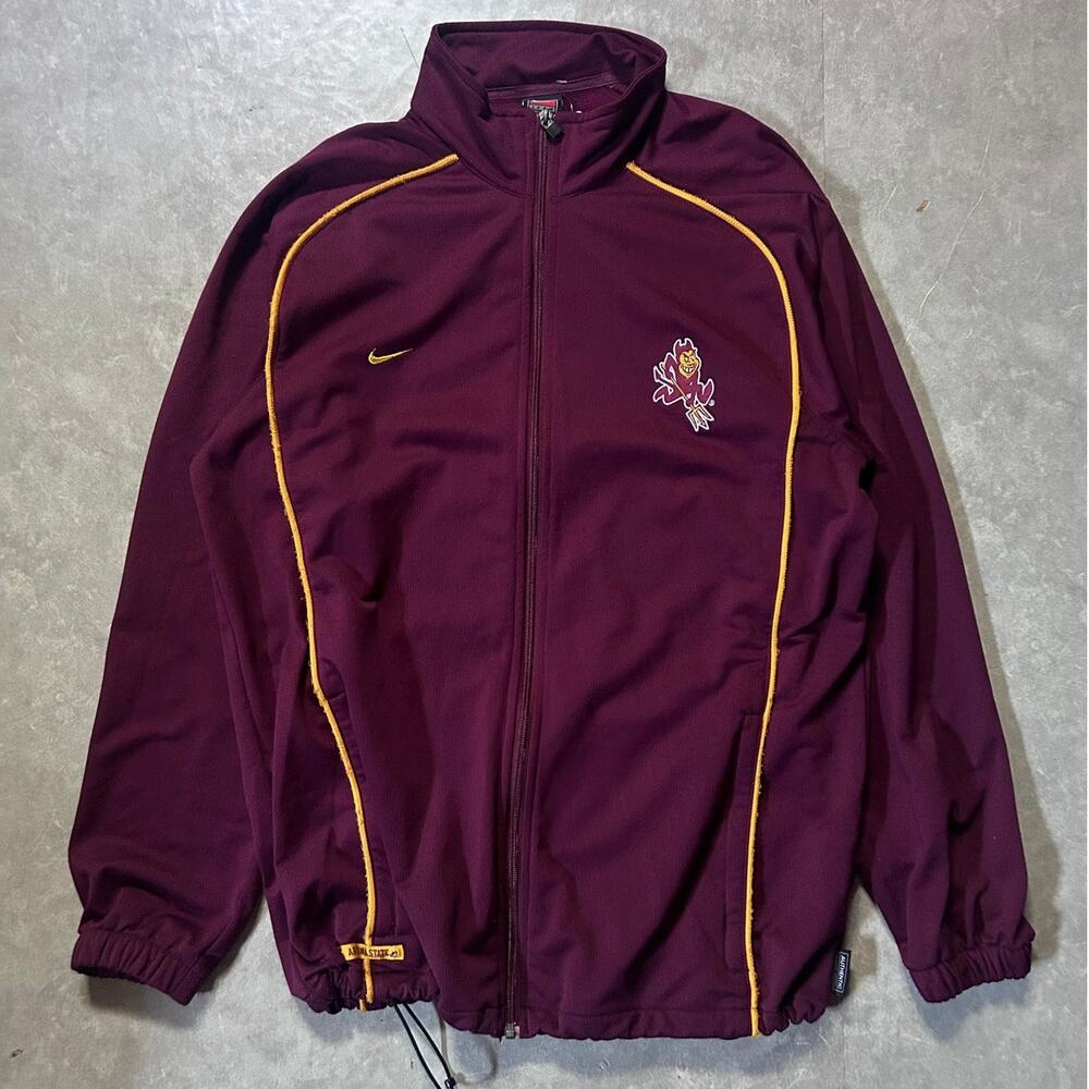 2000's Vintage Arizona State Sun Devils Nike Maroon Track Jacket -L